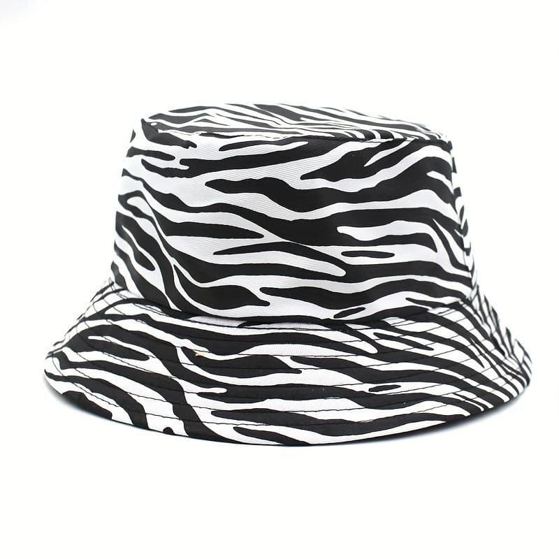 1 unidade de Chapéu Bucket Reversível com Padrão Zebra, Proteção UV, Leve e Versátil para o Sol&-***--**--***&&