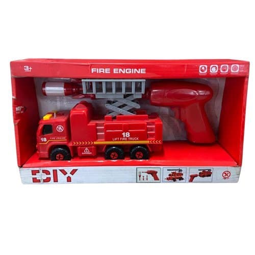 Brinquedo Caminhão Bombeiro Montável Parafusadeira Infantil Educativo Criativo