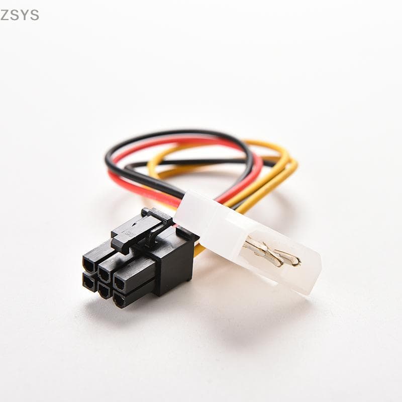 [ZSYS] Adaptador De Cabo De Conector De Alimentação De Placa Gráfica PCI-E single4 Pinos Para 6 Novo DG