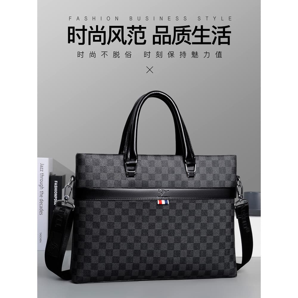 Colomb Kangaroo Maleta Masculina Negócios Grande Capacidade Casual Checkerboard Padrão Bolsa Viagem de Negócios Bolsa de