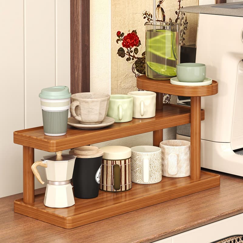 Suporte de copo prateleira de mesa bancada Multi-camada xícara de chá copo de água mesa de jantar Retro simples conjunto