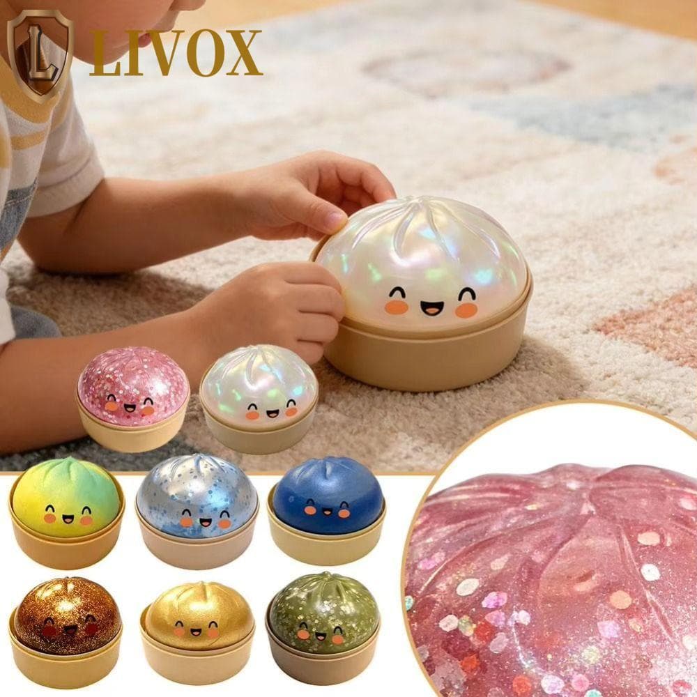LIVOX Dumpling Squishes , Pinch Bolas Sensoriais De Pão Brilhante , Brinquedo Mole Macio Bonito Em Forma De Bolinho