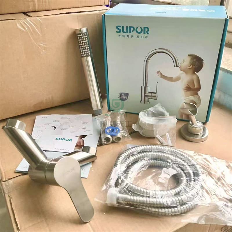 304 conjunto de chuveiro aço inoxidável simples banheira banheiro água quente e fria chuveiro Sprinkler cilíndrico press