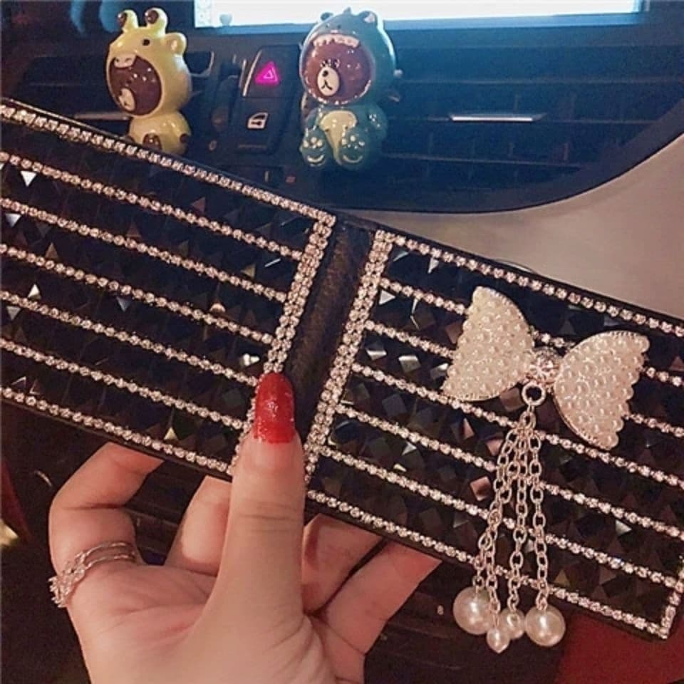 Bowknot strass bonito carteira de motorista caso de couro feminino único dos desenhos animados carteira de motorista cas