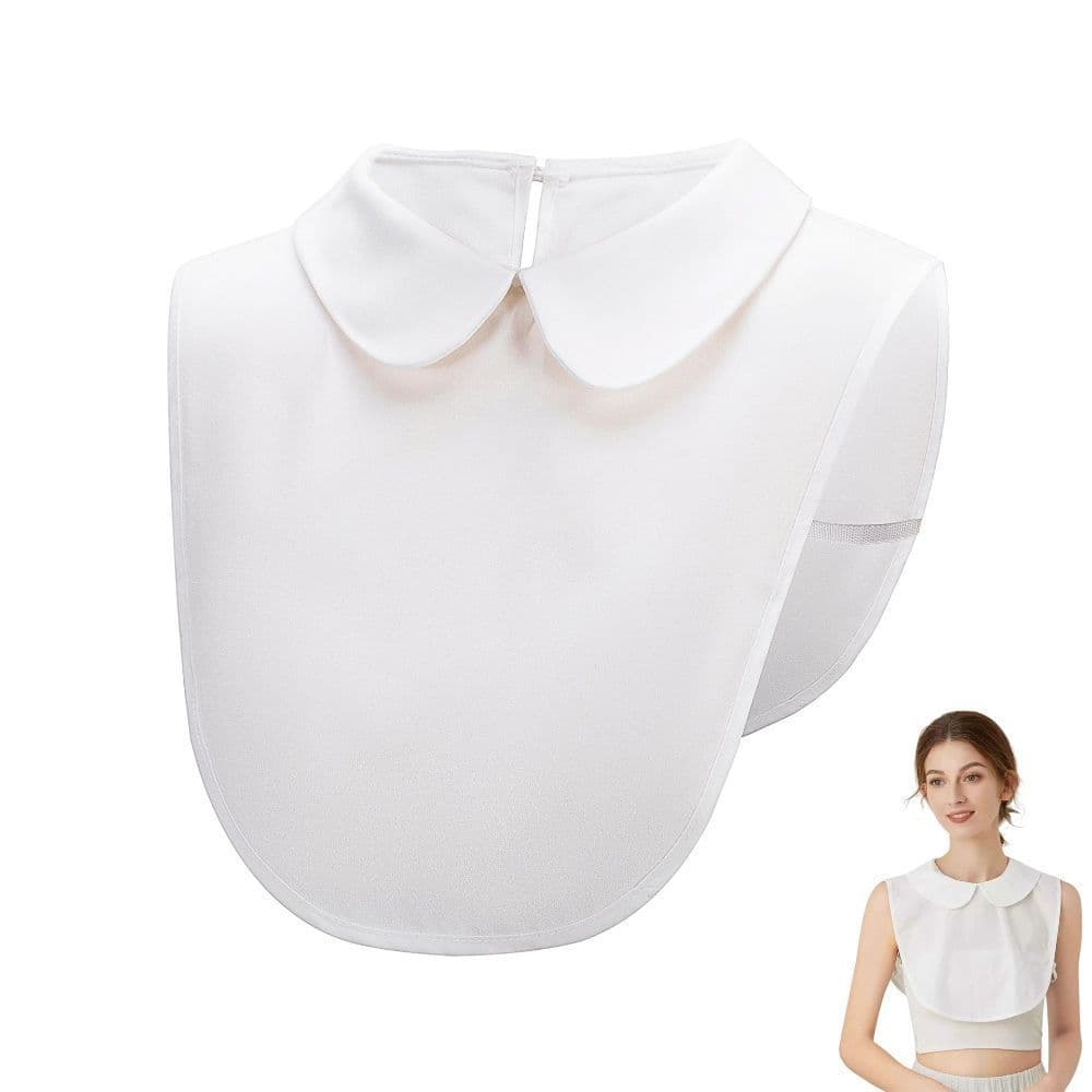 Gola Falsa Removível para Blusas Femininas, 100% Algodão, Branca, Acessórios de Vestuário
