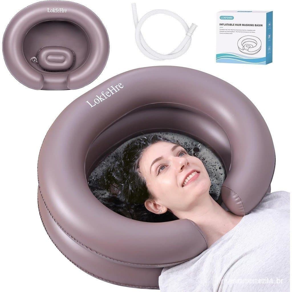 Grande Lavatório Inflável Portátil Para Lavar Cabelo Acamados-Na Cama Com Tigela De Shampoo . Bacia De Lavagem De Idosos