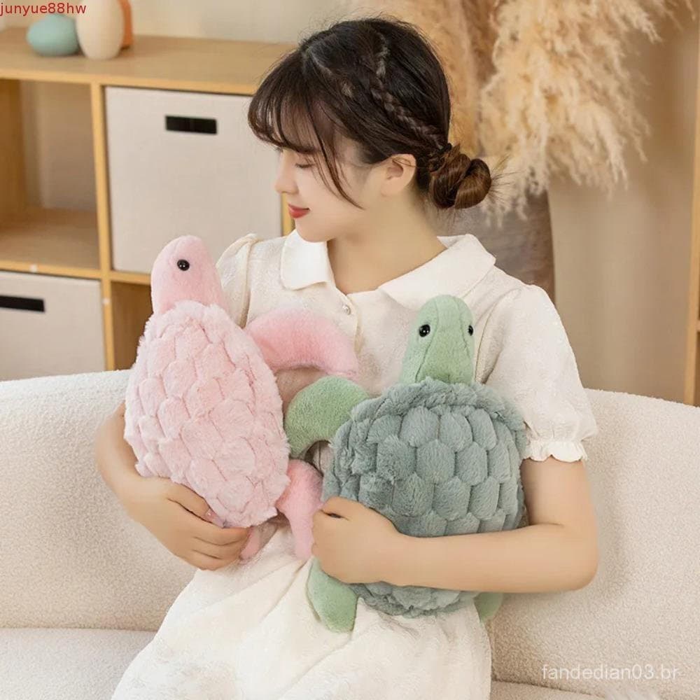JUNYUE Bichos De Pelúcia De Tartaruga Fofa , Brinquedo Marinha Verde Rosa , Boneca Macia De 28/38 Cm