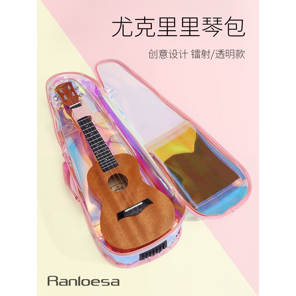 Ukulele qin saco Laser transparente ukulele qin saco 77cm saco 87cm qin caso mochila ukulele caixa