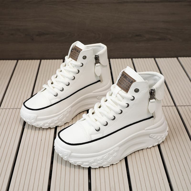 Sapatos brancos de couro de alta qualidade femininos 2026 novo estilo sapatos femininos de venda quente primavera All-Ma
