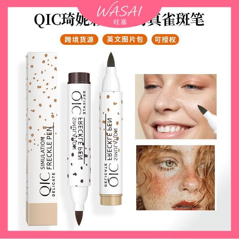 [Estoque pronto] Caneta para sardas marrons QIC Natural fácil de colorir Caneta para manchas de maquiagem sem tirar à pr