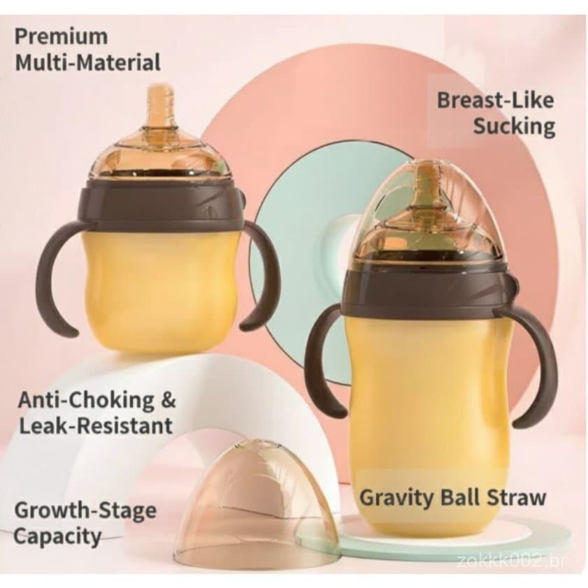 0-36 Meses Bebê Nano Prata Silicone Garrafa De Água Com Alça Copo 150ml/250ml/Para Bebês
