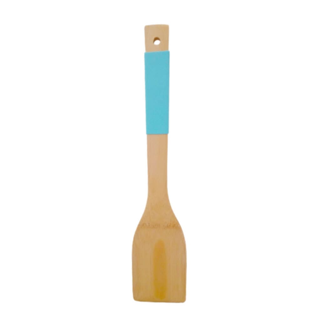Espátula Reta Cabo em Silicone Nature Azul 30cm Mai Home