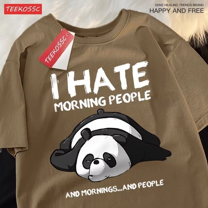 Camiseta Premium Eu Odeio Pessoas Da Manhã Camisa Unissex Premium Lançamento 2025 Envio Imediato