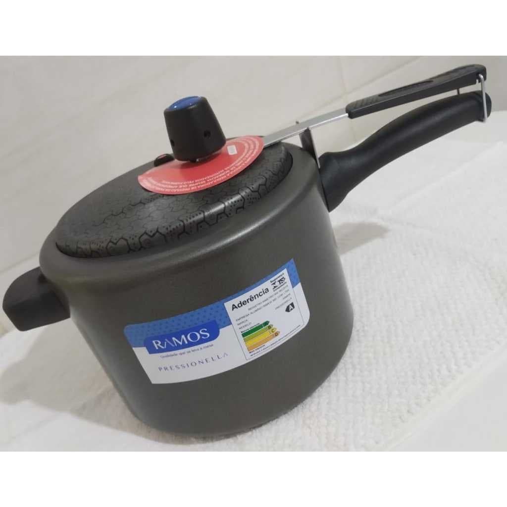 PANELA DE PRESSÃO 4,5 LITROS ANTIADERENTE- ALUMINIO RAMOS -SELO INMETRO-A- ENVIO IMEDIATO-