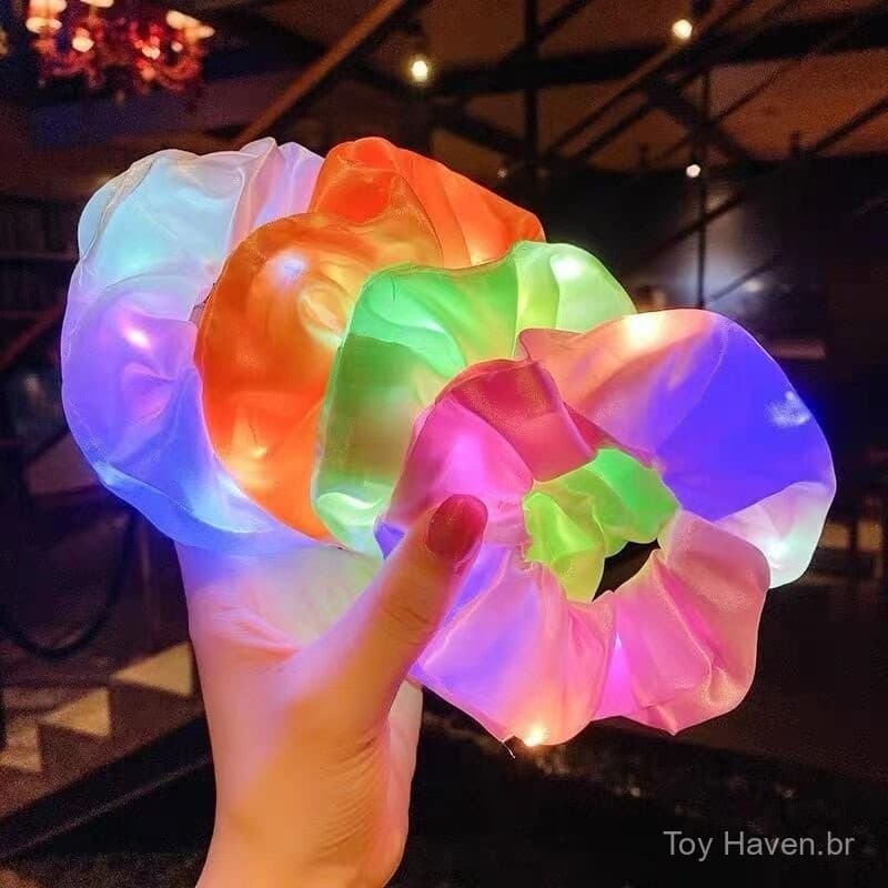 Elásticos De Cabelo Luminosos LED Iluminam Faixas Femininas Elásticas Para Festas De Natal E Halloween D6YD