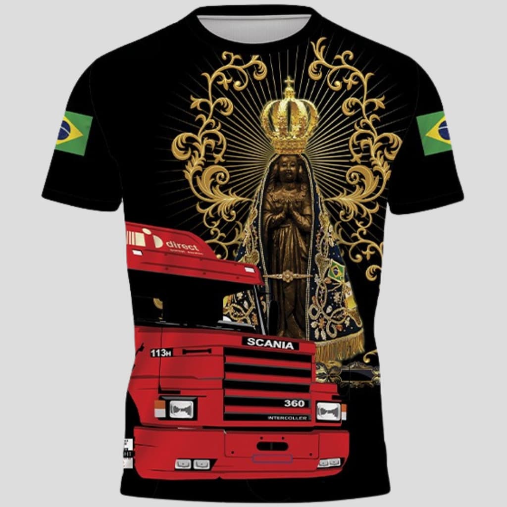 Camiseta Camisa Caminhoneiro Scania Dry Fit Gola Redonda Proteção UV