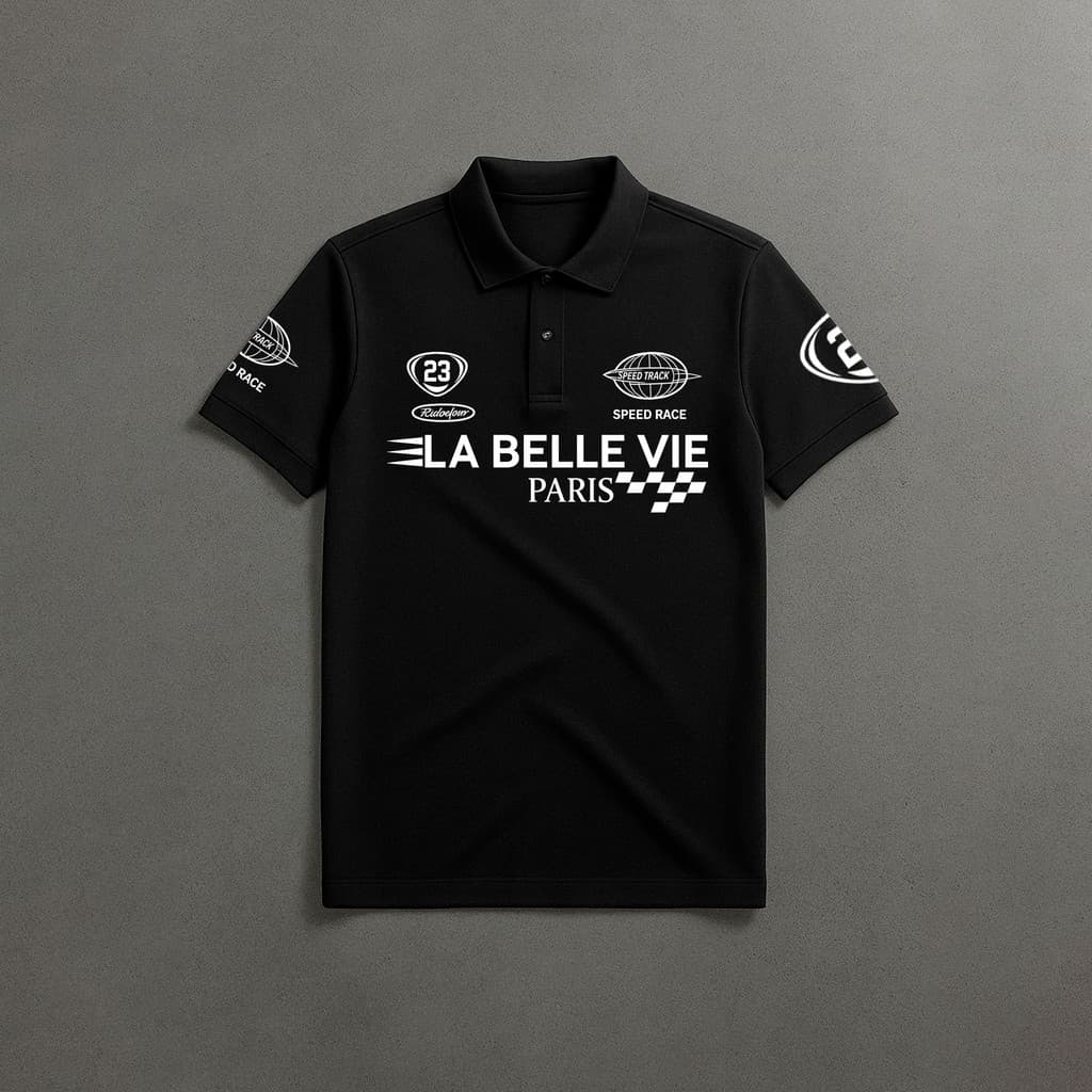 Camisa polo masculina La Belle Paris Luxo de Manga Curta Casual Alta Qualidade