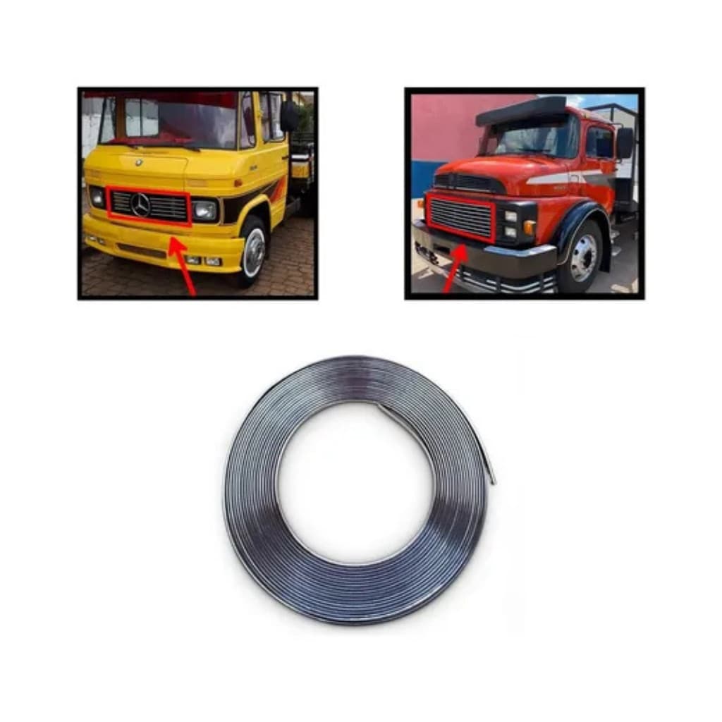 Adesivo Friso Cromado Caminhão Mb 1113 E 608 Adaptação 8mts