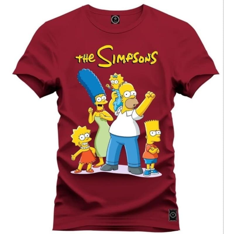 camiseta  tshirt  família Simpson plus size 100%algodão