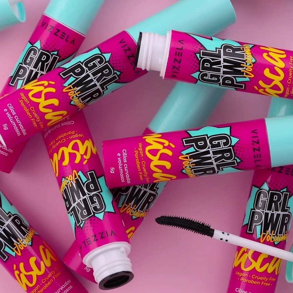 Máscara Rímel Para Cílios Girl Power Vizzela Vegano 5g Preto Super Volume