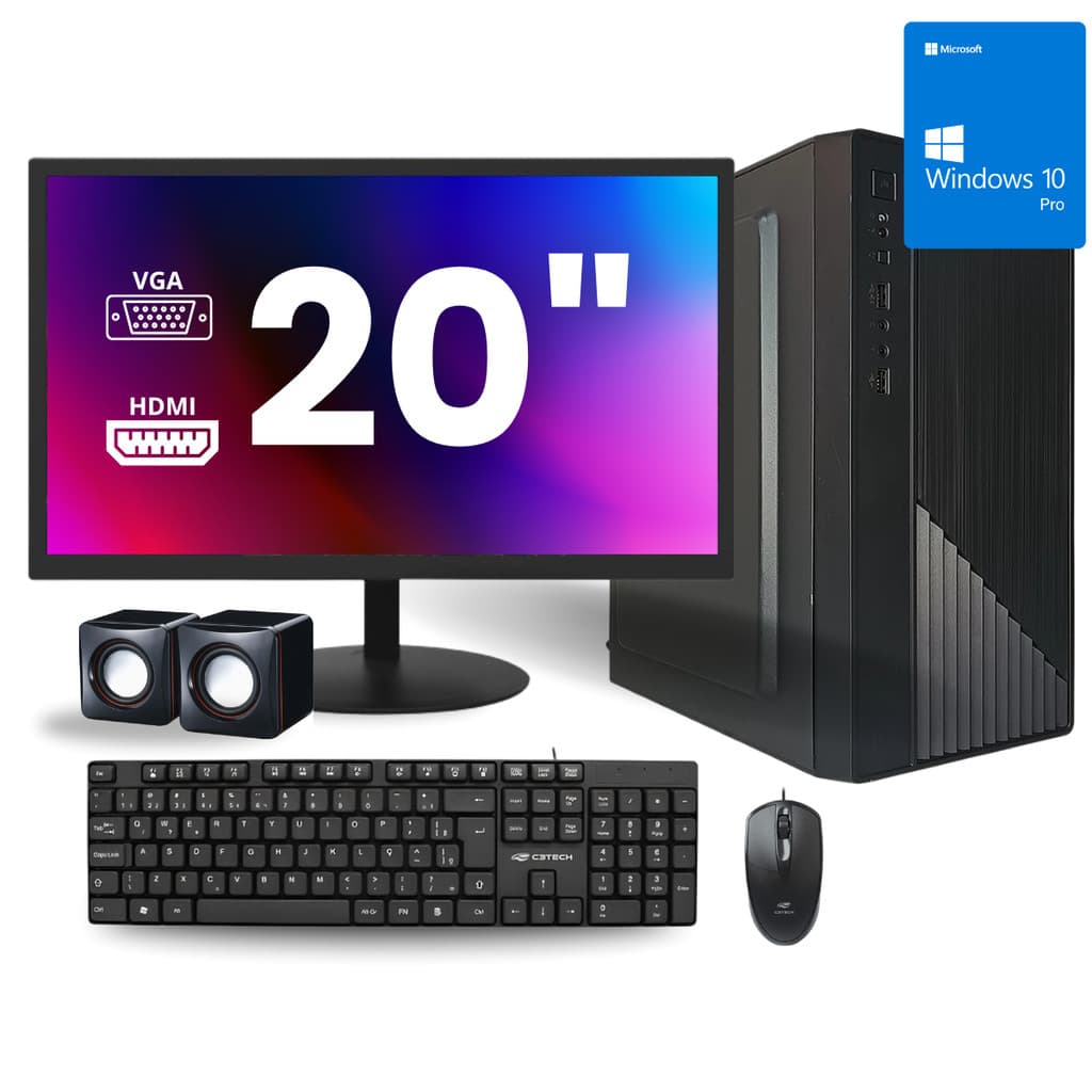 Computador Completo Intel Core I3 8gb Ssd 120gb Monitor Led 20  W10