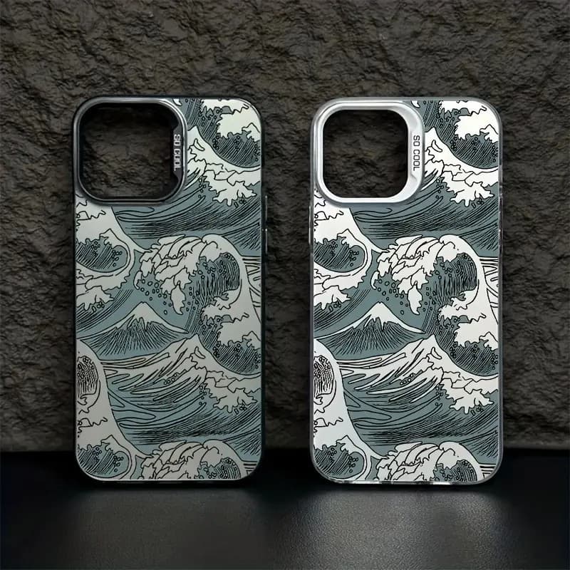 Capinha Capa Fosca Ondas do mar para Xiaomi Redmi Note 15 14 13 12 11 12C 13C A5 POCO X6 X5 X7 F5 Pro Anti-impacto