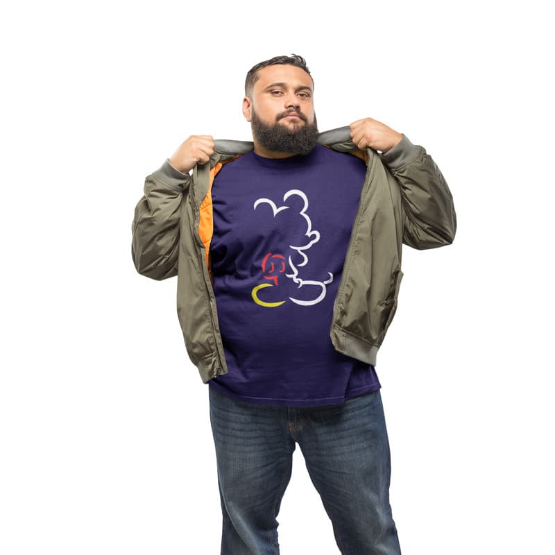 Camiseta Plus Size Básica Masculina Contorno Mickey