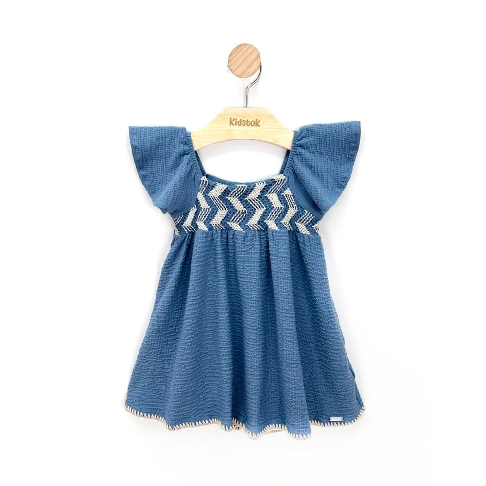 Vestido Menina Cotton Bubble Bordado - Mundi