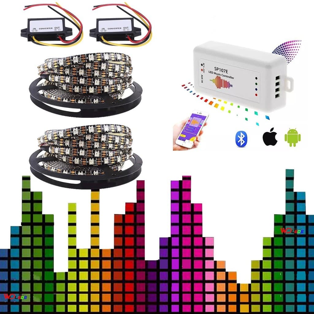 Kit Vu Som Automotivo Central Sp107e 10M Ip65 Ws2812b Ip65