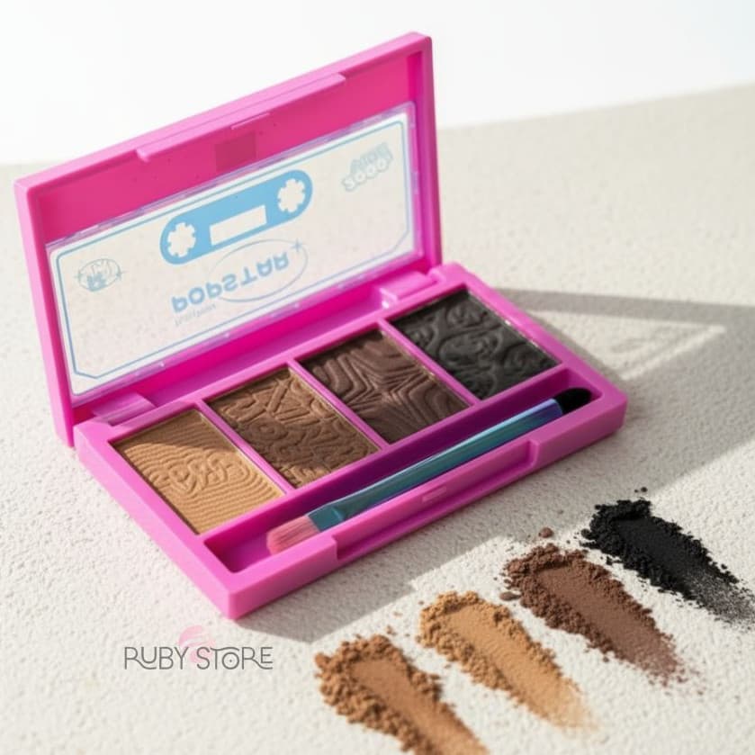 Sombra para Sobrancelha Ruby Rose Pop Star Brow Mix 4 Cores