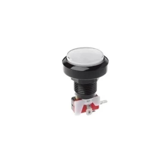 BOTAO ARCADE FLIPERAMA ILUMINADO 45mm - BRANCO