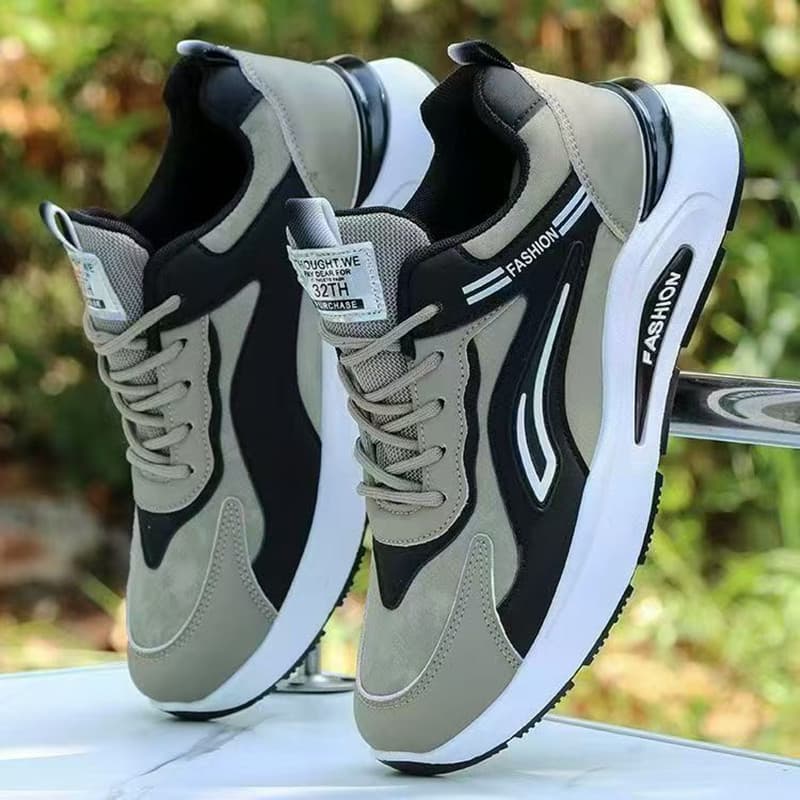 Sapatos masculinos outono sapatos casuais novo estilo de couro tênis de corrida antiderrapante sapatos esportivos mascul
