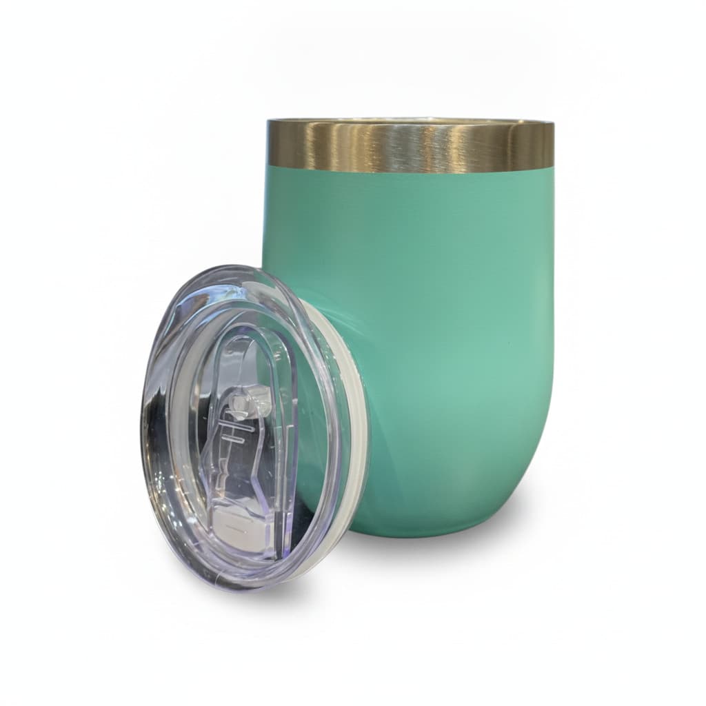 Cuia Copo Térmico Inox Premium 360ml Verde Água com Tampa Deslizante Antivazamento para Viagem