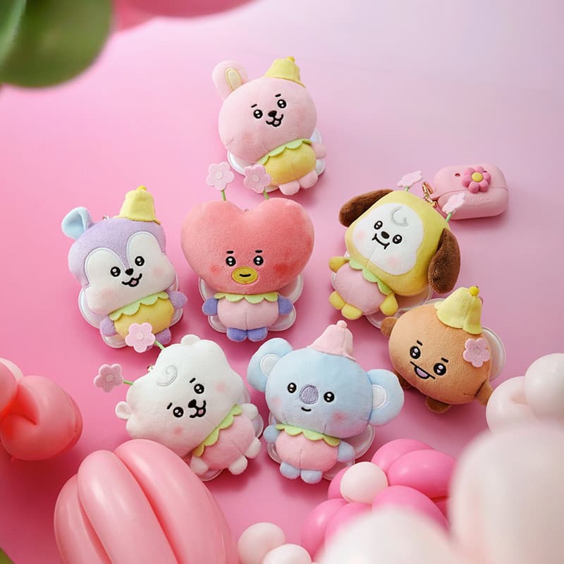 Chaveiro de Pelúcia Samsung BTS BT21, Boneco de Desenho Animado Fofo, Pingente para Mochila, Presente de Aniversário