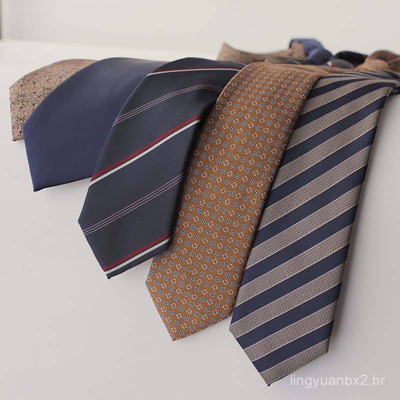 Gravata formal de 7CM em estoque para negócios profissionais, estilo coreano, amarrada à mão para trabalho e entrevistas