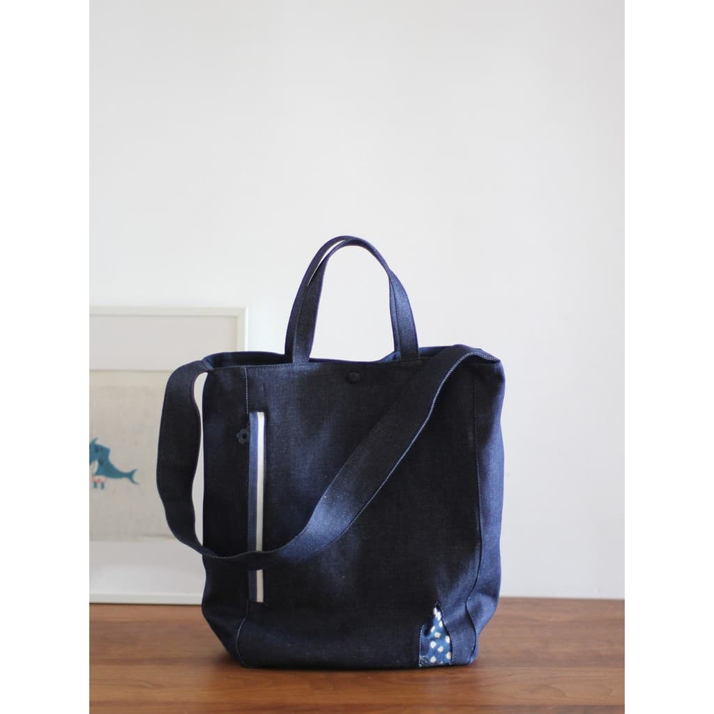 Bolsa jeans feminina novo estilo sacola Multi-bolso grande capacidade campo de trigo impressão artesanal saco de pano ja