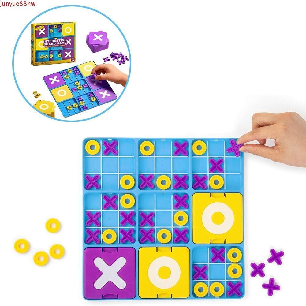 Jogo De Tabuleiro JUNYUE Tic Tac Toe , Mesa De Quebra-Cabeça Montessori Criativo Interativo Para Pais E Filhos , Portáti