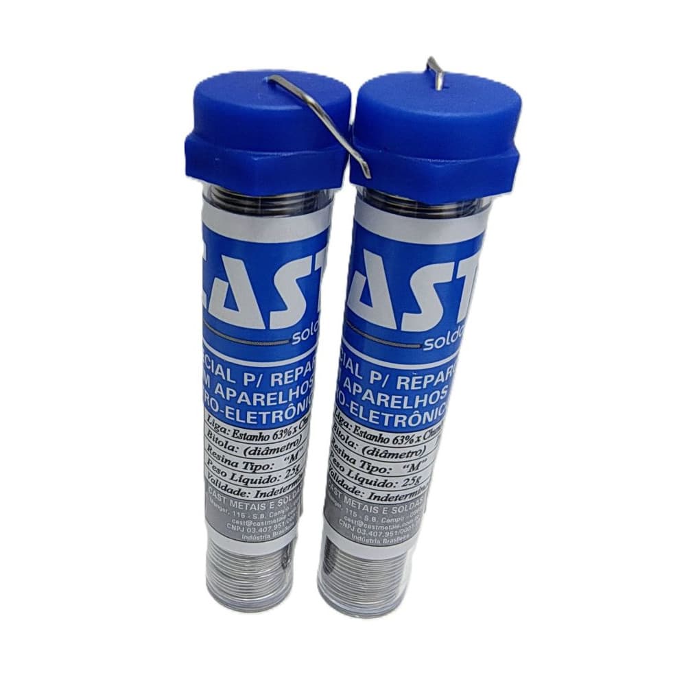 Kit 2x Estanho Solda Cast Fio 1mm 25g Liga 63/37 Original