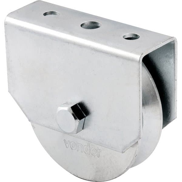 Roldana para portão 2.1/2", tipo V, aço zincado, caixa fechada, VONDER