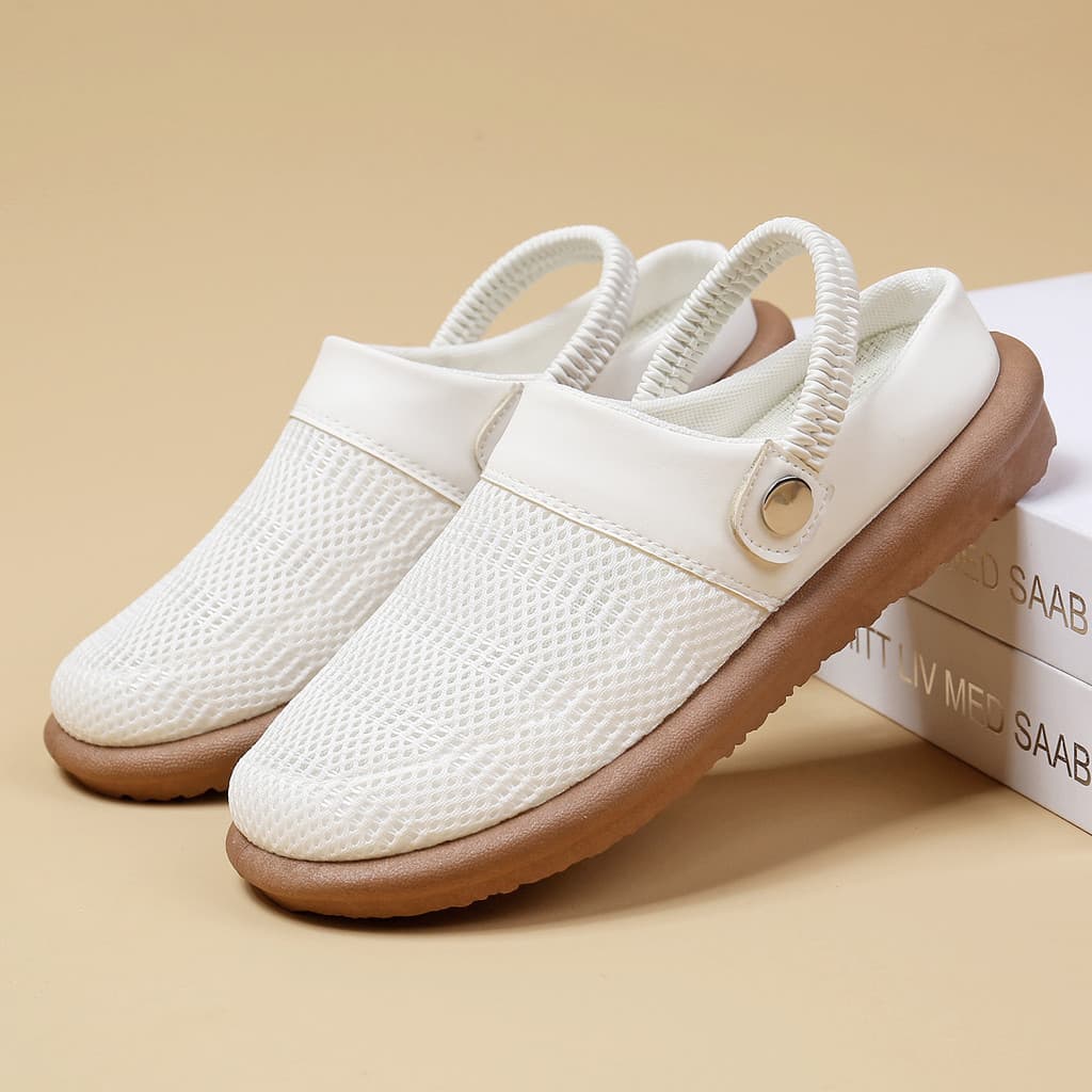 Verão novo estilo sapatos femininos diário Casual All-Match sapatos femininos sandálias de meio suporte de um Pedal conf