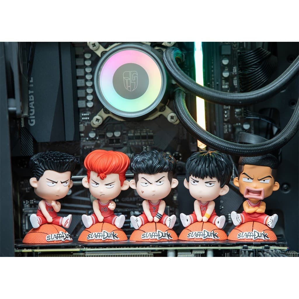 Figuras Sentadas da Versão Q de Slam Dunk 5: Sakuragi, Rukawa, Akagi, Miyagi, Mitsui - Figuras Decorativas para Carro