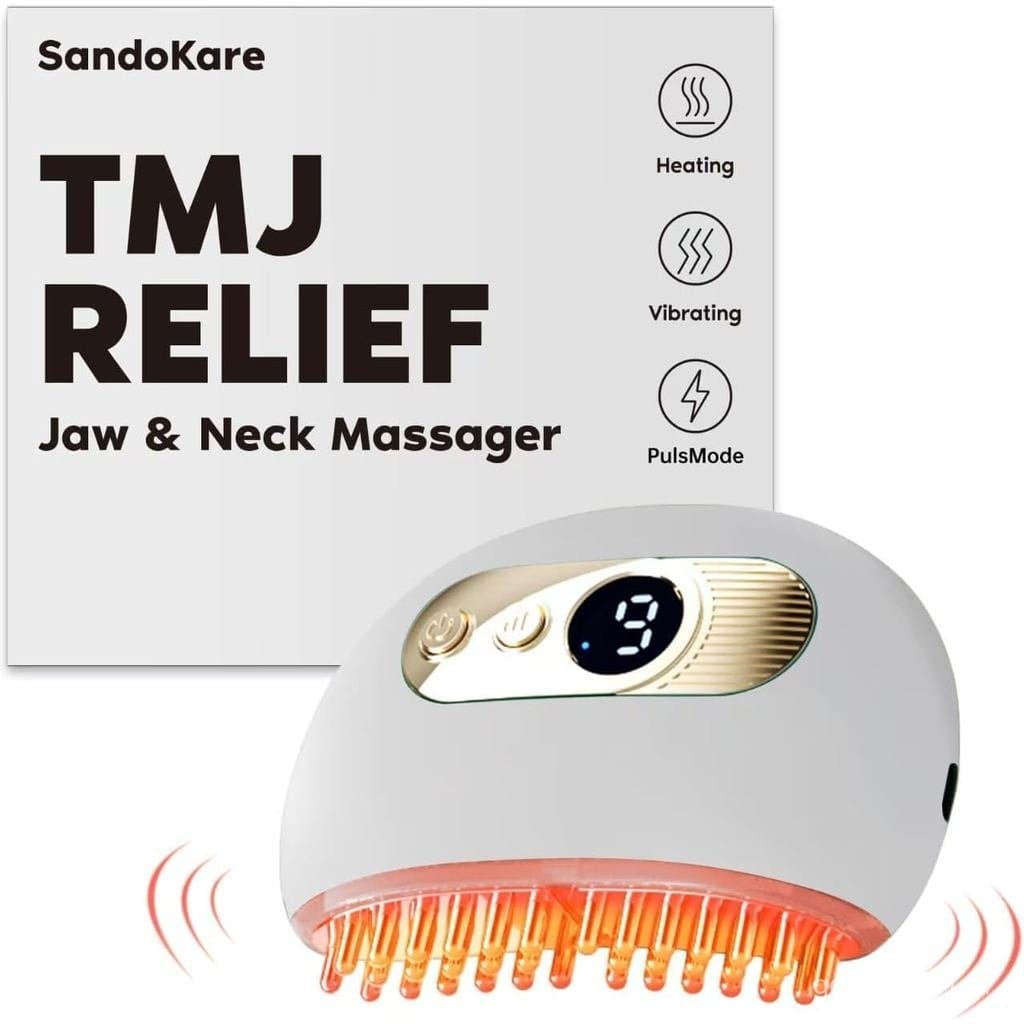 Produtos Zaybuon para Alívio da Articulação Temporomandibular (TMJ), Massageador para Alívio da TMJ, Vibração e Aquecime