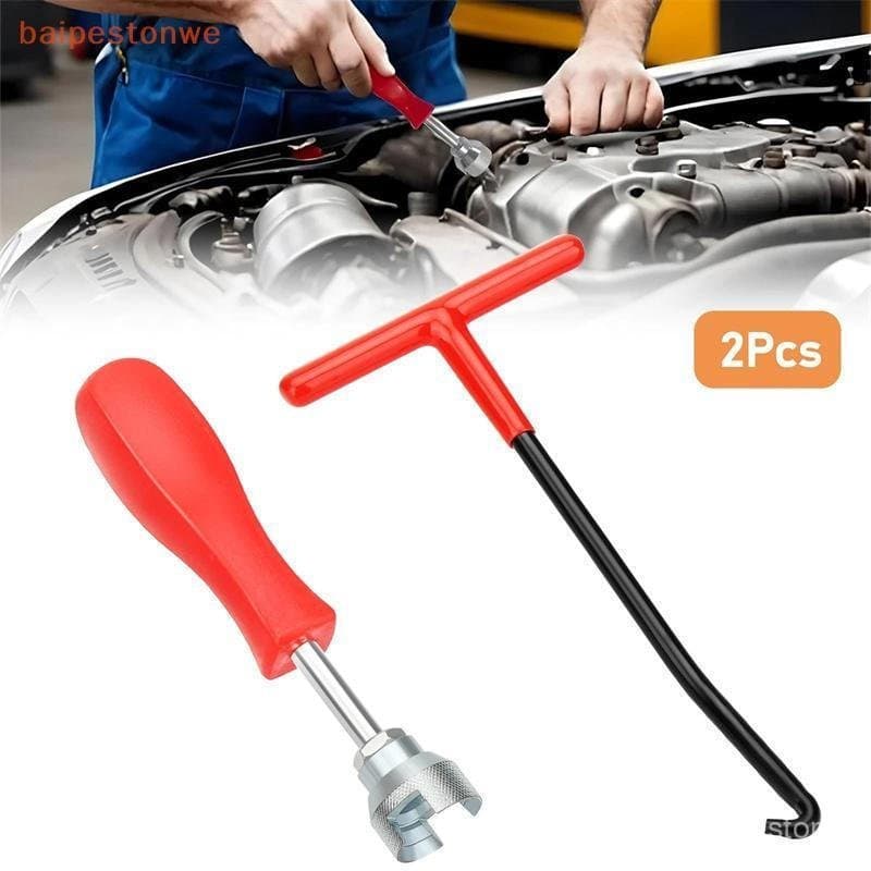 Conjunto de 2 peças de ferramentas de mola para pinça de freio de metal, equipado com uma chave de gancho - ferramentas