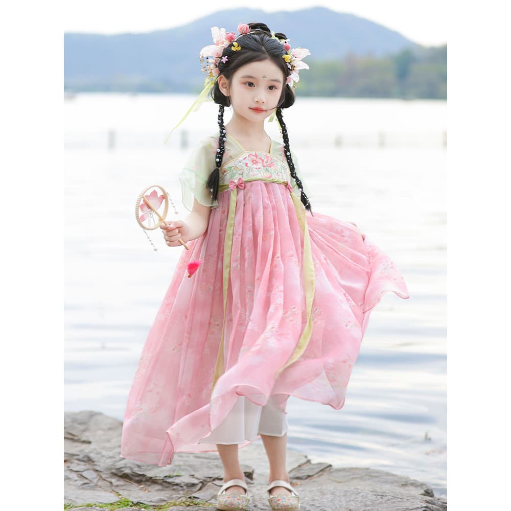 Hanfu meninas 2026 novo estilo de verão crianças estilo chinês traje antigo Super fada princesa saia vestido do bebê des