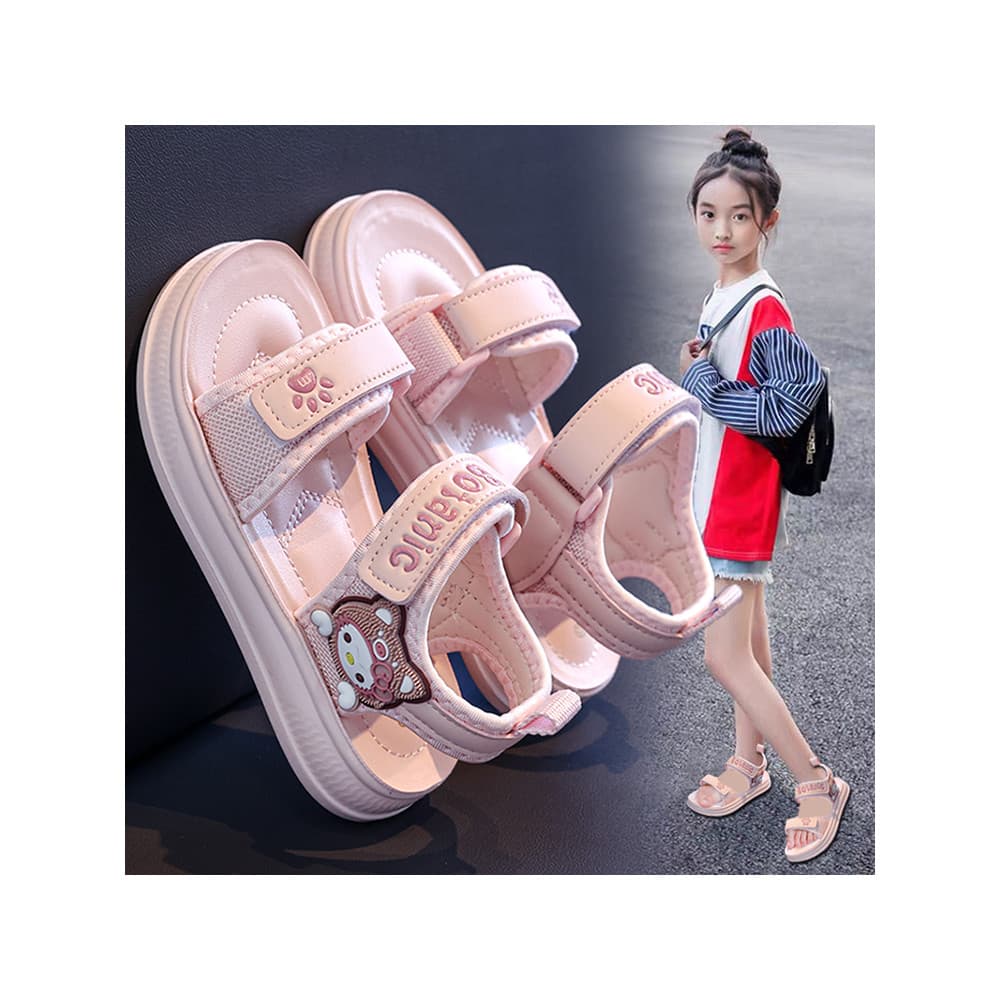 Meninas princesa sandálias 2026 novo estilo verão exterior Wearable sapatos de praia de sola macia meninas moda sandália