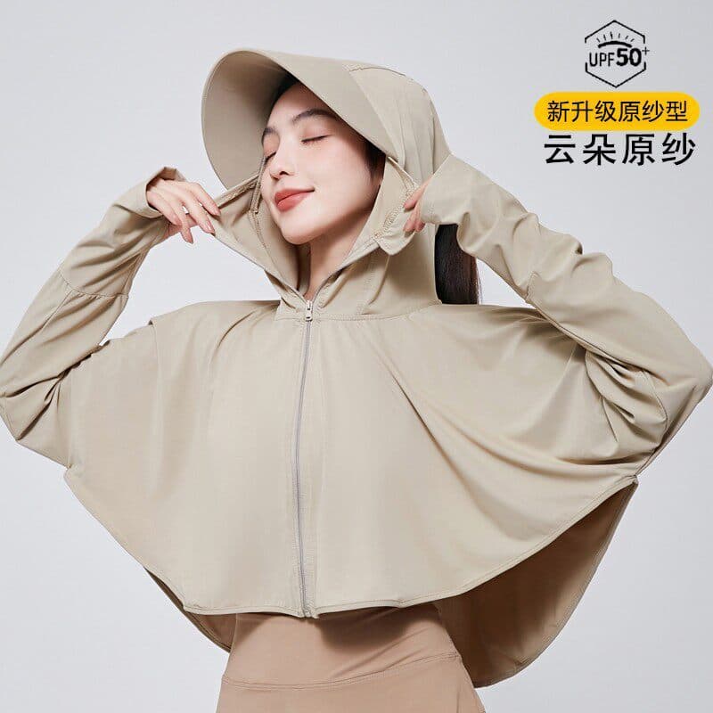 Protetor solar de seda gelo roupas femininas xale 2026 novo estilo verão Anti-ultravioleta blusa fina equitação um bonde