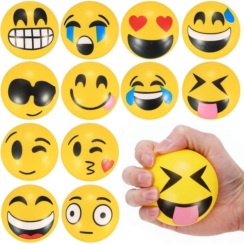 Pacote com 12 Bolas Anti-estresse com Caras Engraçadas, Bolas para Alívio da Ansiedade, Bolas de Relaxamento Sensorial p