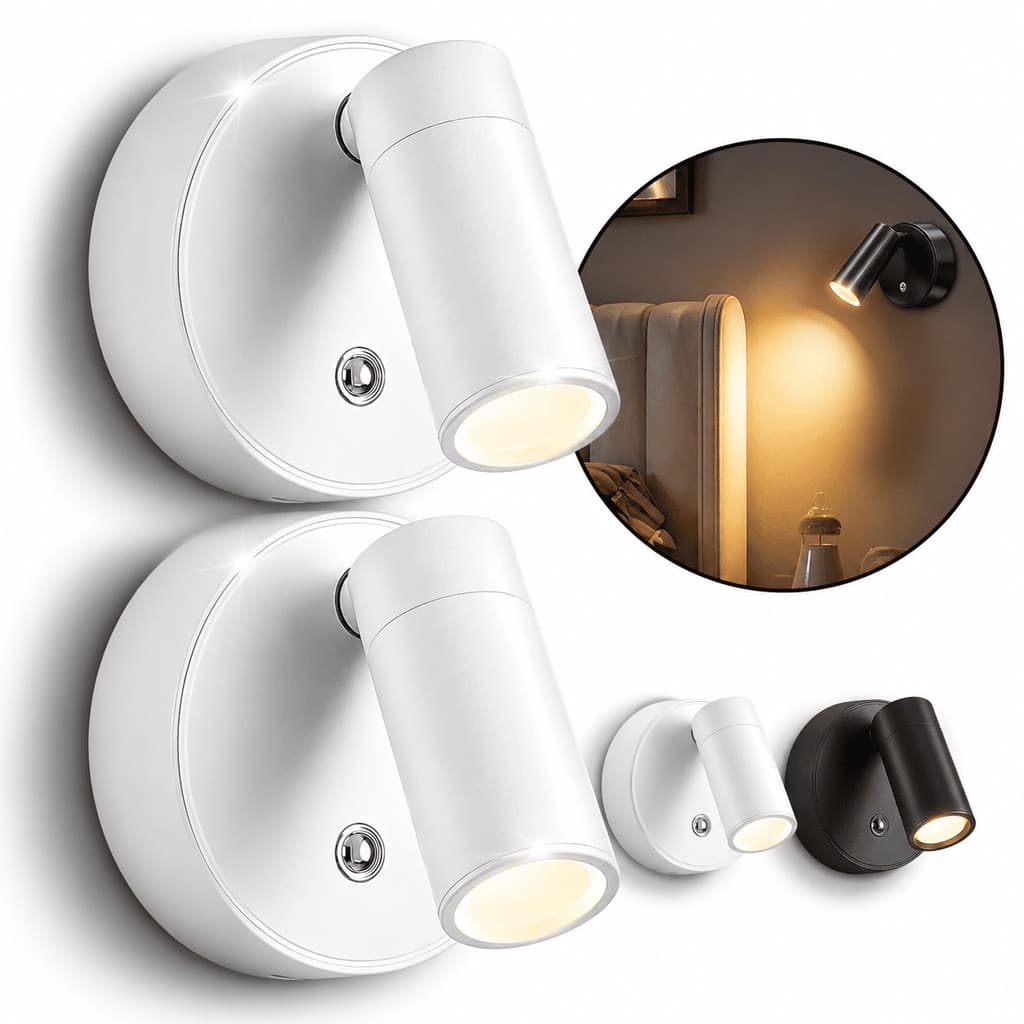 Kit 2 ou 1 Luminarias De Parede Led Imã Dimerizavel Portatil Spot Abajur Recarregavel Para Leitura