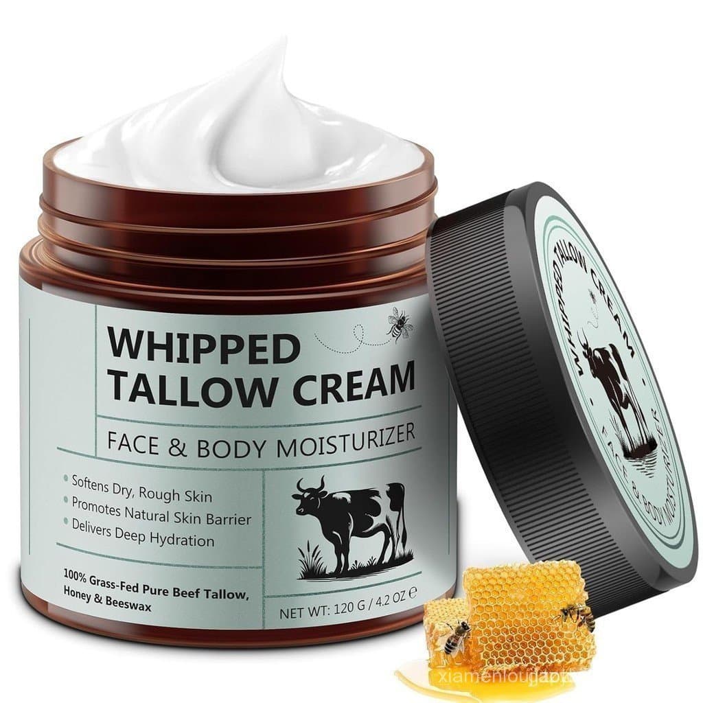 Sebo de Boi para a Pele, Bálsamo de Sebo e Mel (4,2 Oz), Hidratante Facial de Sebo, Sebo de Boi Orgânico de Gado Aliment