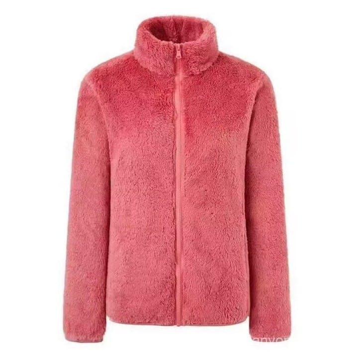 Outono inverno feminino de lã comprida Laga jaqueta/jaqueta de manga comprida jaqueta gola alta Cardigan quente